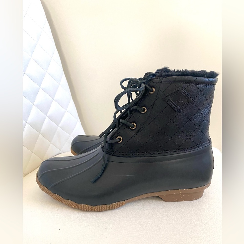 SPERRY THINSULATE LEATHER UPPER LACE UP RAIN/ SNOW BOOTS BLACK BRAND NEW SIZE 9